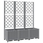 vidaXL Jardinière avec treillis Gris clair 120x40x136 cm PP