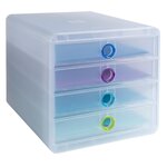 Module De Classement Pop-box 4 Tiroirs Chromaline - Couleurs Assorties - Exacompta