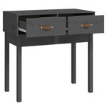 vidaXL Table console Gris 76 5x40x75 cm Bois massif de pin