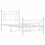 vidaXL Cadre de lit métal sans matelas et pied de lit blanc 100x200 cm