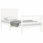 vidaXL Cadre de lit avec tête de lit blanc 90x200 cm bois massif