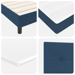 Lit à ressorts vidaXL avec matelas bleu 140x200 cm tissu
