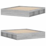 vidaXL Cadre de lit sonoma gris 180x200 cm super king
