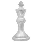 vidaXL Sculptures d'échecs 2 Pièces Argent Aluminium