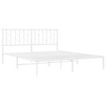 vidaXL Cadre de lit métal avec tête de lit blanc 160x200 cm