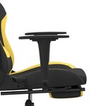 vidaXL Chaise de jeu de massage avec repose-pied Noir et jaune Tissu