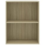 vidaXL Bibliothèque à 2 niveaux Chêne sonoma 60x30x76 5 cm Aggloméré