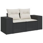vidaXL Salon de jardin 7 Pièces avec coussins noir résine tressée
