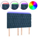vidaXL Tête de lit à LED Bleu foncé 160x7x118/128 cm Velours