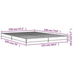 vidaXL Cadre de lit chêne fumé 120x190 cm bois d'ingénierie et métal