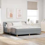 Lit à Sommier vidaXL avec Matelas Gris Clair 180x200 cm Tissu