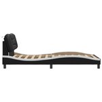 vidaXL Cadre de lit sans matelas noir et blanc 100x200 cm similicuir