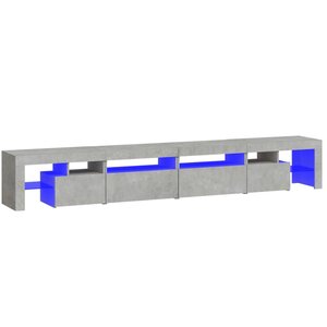 vidaXL Meuble TV avec lumières LED Gris béton 260x36 5x40 cm