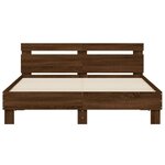 vidaXL Cadre de lit avec LED sans matelas chêne marron 140x200 cm