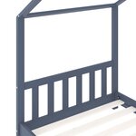 vidaXL Cadre de lit d'enfant Gris  Bois de pin massif 90 x 200 cm