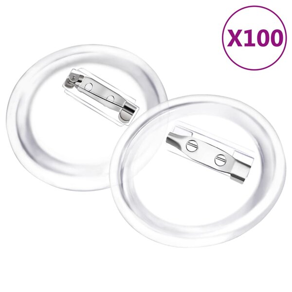 vidaXL Kit de badges à bouton avec épingles 100 sets Acrylique 37 mm