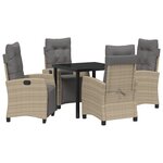 vidaXL Ensemble de salle à manger de jardin 5 pièces beige rotin PE
