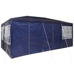 vidaXL Tente de fête avec 10 murs latéraux bleus de 6x4 m en PE