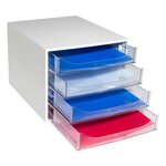 Module De Classement Ecobox Office 4 Tiroirs - Cristal - Exacompta