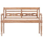 vidaXL Banc Batavia 120 cm Huilé en blanc Bois de teck solide
