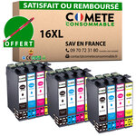 COMETE, Entreprise Française- 16XL - pack 12 Cartouches Compatibles EPSON