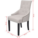 vidaXL Chaises à manger lot de 6 gris crème tissu