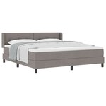 Lit à Ressorts vidaXL avec Matelas Taupe 180x200 cm Tissu