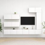 vidaXL Ensemble de meubles TV 7 Pièces Blanc Bois d'ingénierie