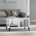 vidaXL Table basse Blanc brillant 60x50x36 5 cm Bois d'ingénierie
