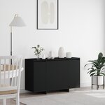 vidaXL Buffet noir Noir Bois d'ingénierie 120 x 41 x 75 cm Buffet noir