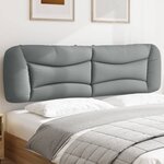 vidaXL Coussin de tête de lit gris clair 180 cm tissu