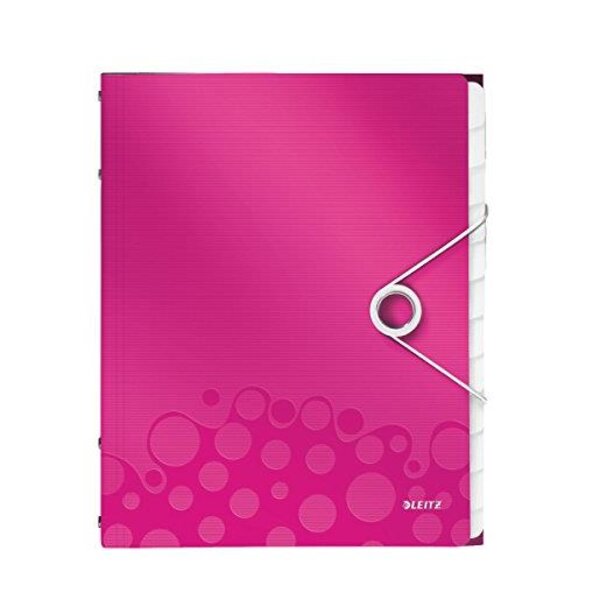 Trieur WOW Polypro A4 12 compartiments Rose métallisé LEITZ