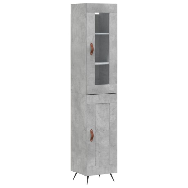 vidaXL Buffet haut Gris béton 34 5x34x180 cm Bois d'ingénierie