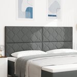 vidaXL Tête de lit design blocs géométriques gris foncé  200 cm en tissu