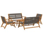 vidaXL Ensemble de chaises de jardin avec table  5 pièces  gris  bois d'acacia massif