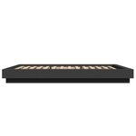 vidaXL Cadre de lit avec lumières LED noir 135x190 cm bois ingénierie