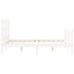 vidaXL Cadre de lit avec tête de lit blanc 140x200 cm bois massif