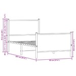 vidaXL Cadre de lit métal avec tête de lit et pied de lit 80x200 cm