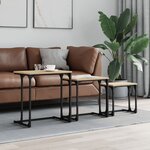 vidaXL Tables basses gigognes 3 Pièces chêne sonoma bois d'ingénierie