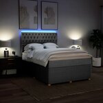 vidaXL Sommier à lattes de lit avec matelas Gris clair 140x190cm Tissu