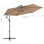 vidaXL Parasol en porte-à-feux avec poteau en aluminium 300 cm Taupe