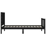 vidaXL Cadre de lit sans matelas noir bois de pin massif