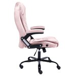Chaise fauteuil siège de bureau informatique étude Rosevelours rose 02_0024058