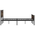 vidaXL Cadre de lit en métal sans matelas chêne fumé 200x200 cm