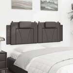 vidaXL Coussin de tête de lit gris 160 cm similicuir