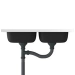 vidaXL Évier de cuisine à double lavabo argenté 800x500x155 mm inox
