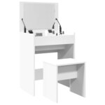 vidaXL Coiffeuse et tabouret blanc 60x40x113 5 cm