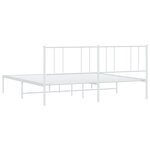 vidaXL Cadre de lit métal sans matelas et tête de lit blanc 180x200 cm