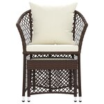 vidaXL Salon de jardin 2 Pièces avec coussins Marron Résine tressée