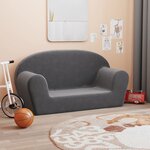 vidaXL Canapé pour enfants 2 places anthracite peluche douce